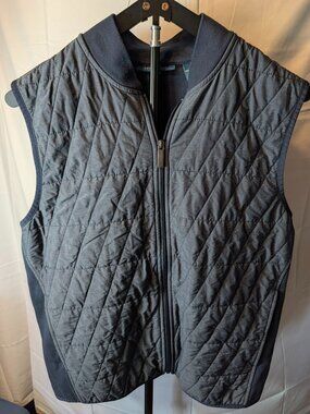 PERRY ELLIS Sz Medium Men's Lightweight Vest Dark Gray Golf Hunting Sports
